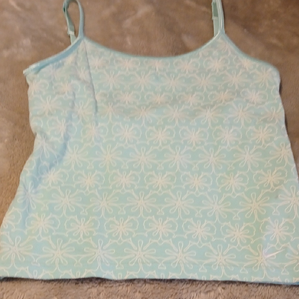 Nike Green and White Sleeveless Camisole